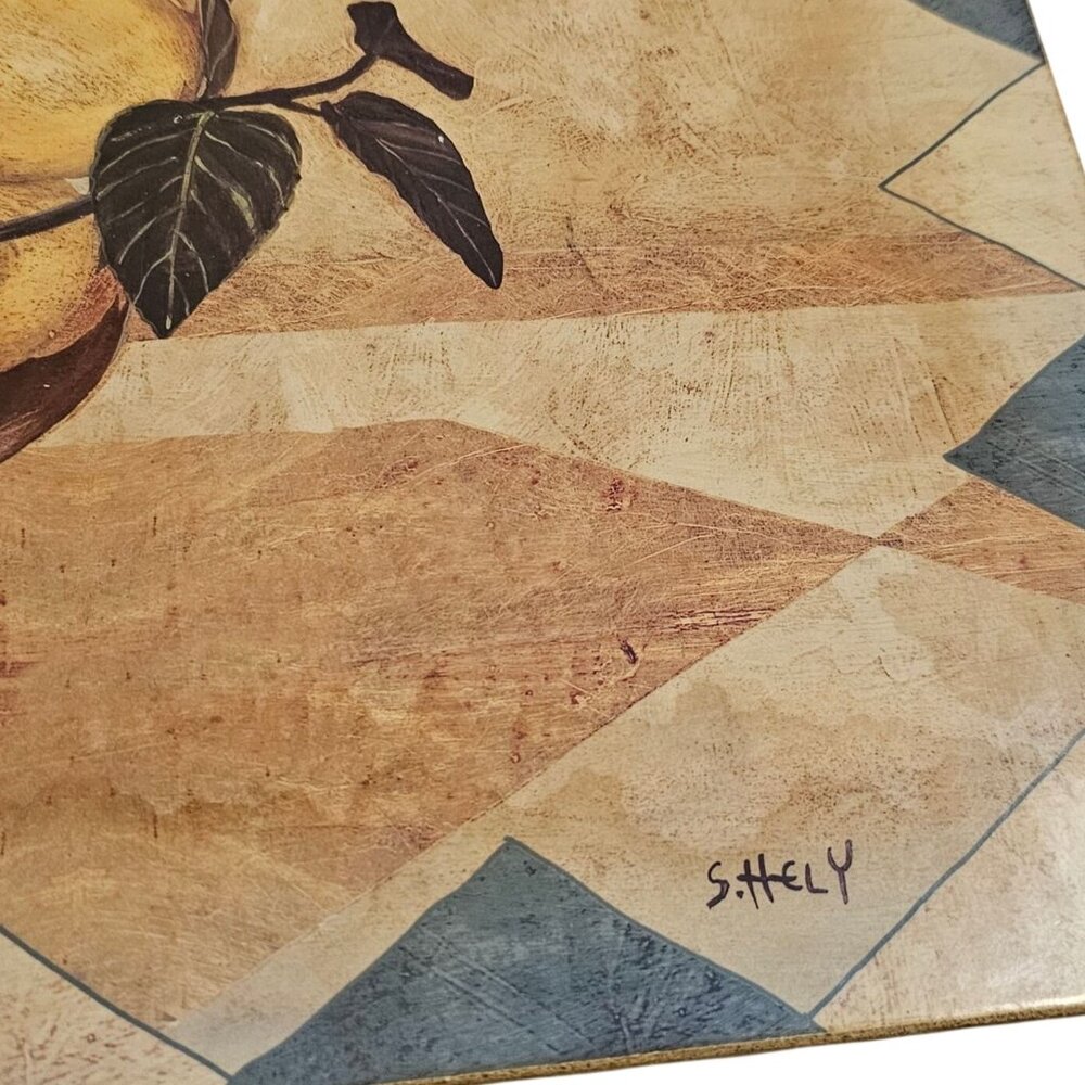 Pimpernel English Lemons Placemat 16" cork backed vtg inspired art by S. Hely - Picture 3 of 8